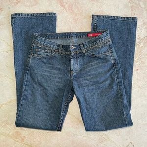 X2 Denim Laboratory Metallic Rhinestone Embellished Denim Jeans